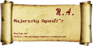Majerszky Agenór névjegykártya